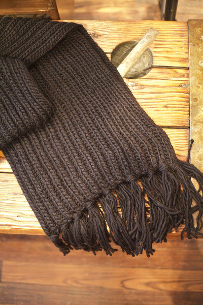 Oversized Fringe Scarf Black