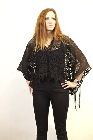 Barcelona Crop Kaftan Black