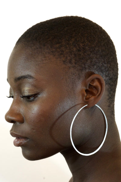 Sterling Silver Hammered Hoop Earings