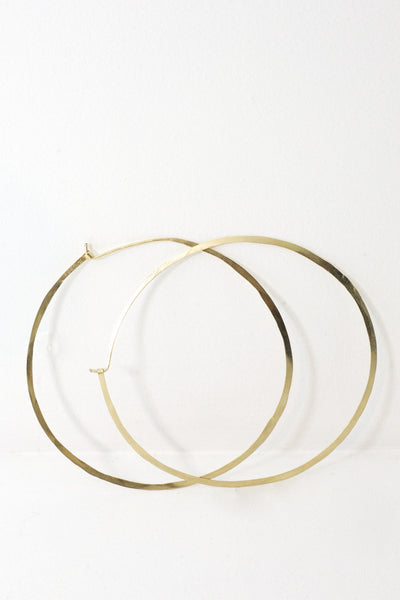 Gold Filled Hammered Hoop Earings