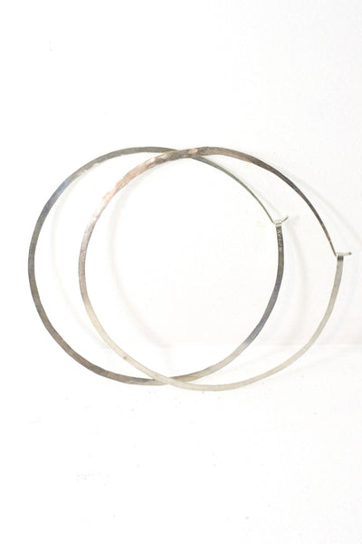 Sterling Silver Hammered Hoop Earings