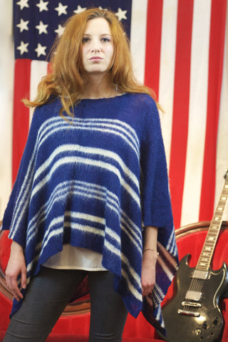 Hathaway Crew Neck Poncho River/Snow