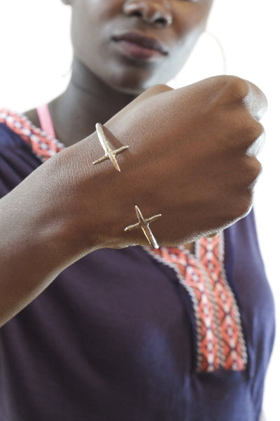 Double Cross Cuff Brass