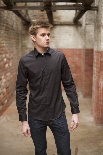 Black Slim Fit Stretch Soho shirt