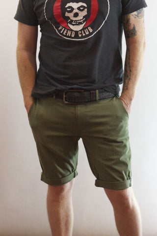 EC1 Slim Stretch Chino Short - Four Leaf Clover