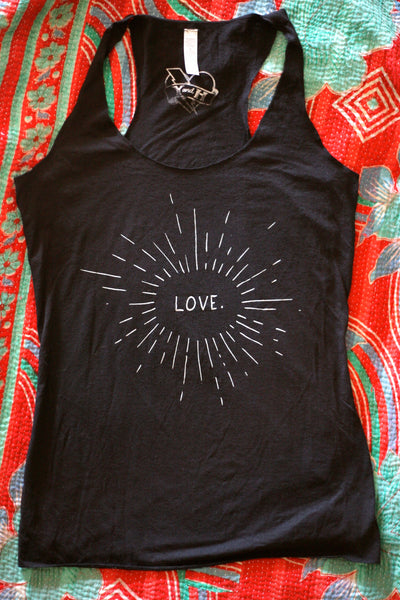 Love Racer Back Tank - Black