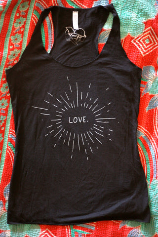 Love Racer Back Tank - Black