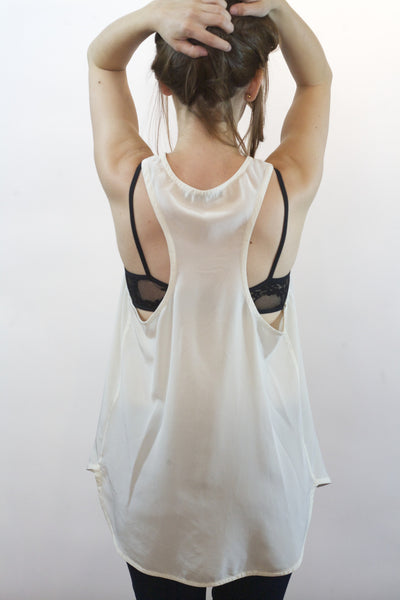 Silk Racerback Tank Ivory