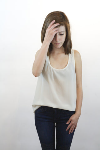 Silk Racerback Tank Ivory